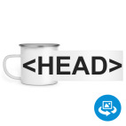 Кружка металлическая белая (круговая запечатка)