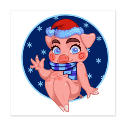 Виниловые наклейки с принтом свинка