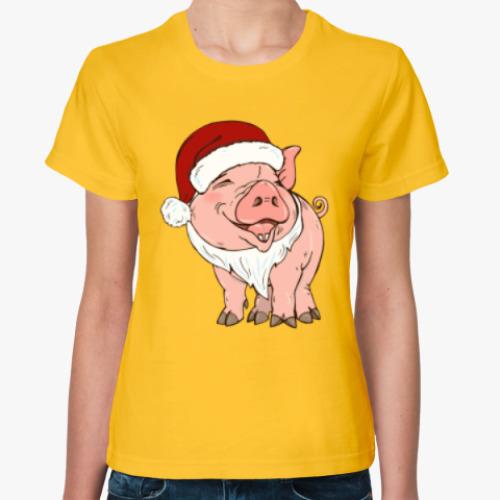 Женская футболка Просто Свинский Новый год