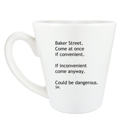 Чашка Латте с принтом СМС Шерлок