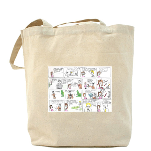 Сумка шоппер с принтом Комикс неполноценности