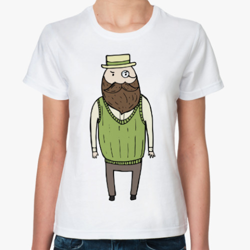Классическая футболка Милый бородатый джентльмен
