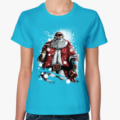 Женская футболка Четкий Санта Клаус с подарком