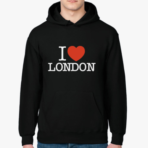 Толстовка худи с принтом I LOVE LONDON