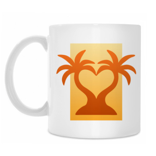 Кружка с принтом 'Любовь среди пальм'