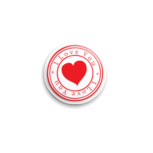 Значок 25мм с принтом Печать любви