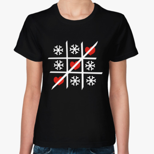 Женская футболка с принтом Крестики-нолики