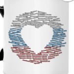 Россия в сердце,силуэт+контур