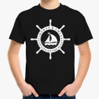 Детская классическая футболка Море, штурвал. Liberty and mit