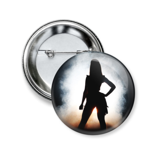 Значок 50мм с принтом Силуэт