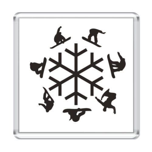 Магнит с принтом snowboard