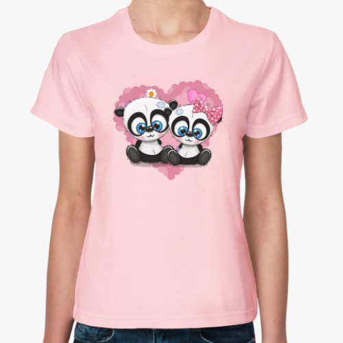 Женская футболка Маленькие панды