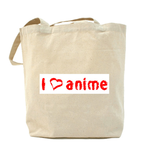 Сумка шоппер с принтом Я люблю аниме