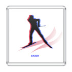 Лыжник трехцветный силуэт