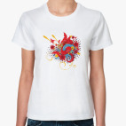 Классическая женская футболка Очаровательная птичка