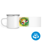 Кружка металлическая белая (круговая запечатка)