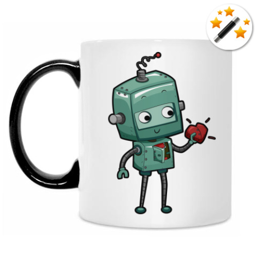Кружка-хамелеон Робот с сердцем