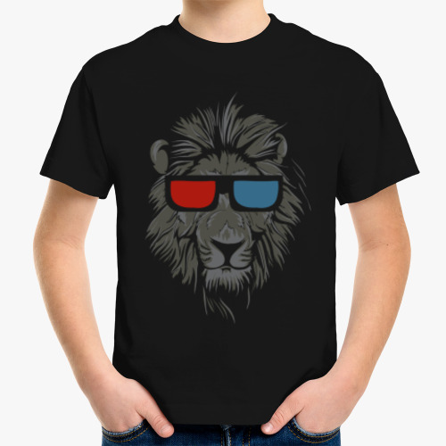 Детская футболка Лев в очках