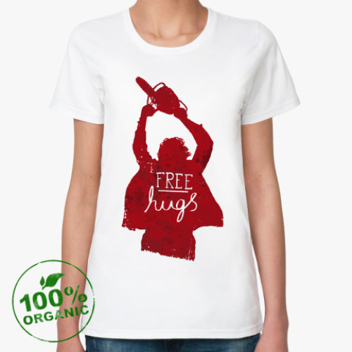 Женская футболка из органик-хлопка Free hugs