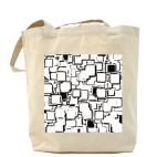 Холщовая сумка шоппер Фон из черных квадратов.