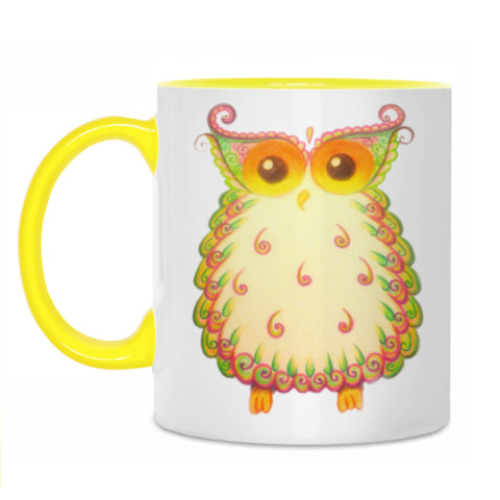 Кружка с принтом Теплая сова из Индии