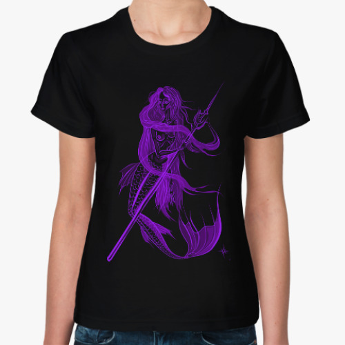 Женская футболка Фантомная русалка. Фиолетовый.