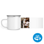 Кружка металлическая белая (круговая запечатка)