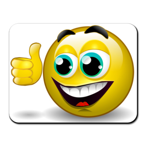 Коврик для мыши с принтом смайлик