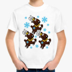 Детская классическая футболка Олени с бубенцами