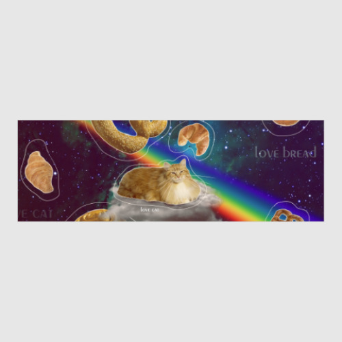 Постер с принтом Космический кот на облаке