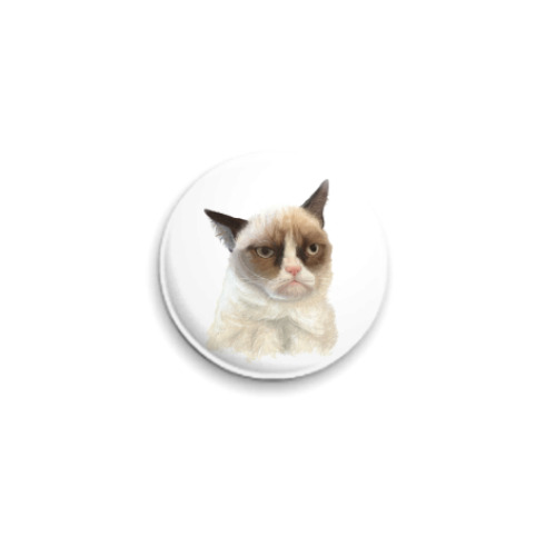 Значок 25мм с принтом Grumpy Cat