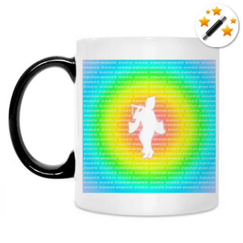 Кружка-хамелеон с принтом Кришна с махамантрой