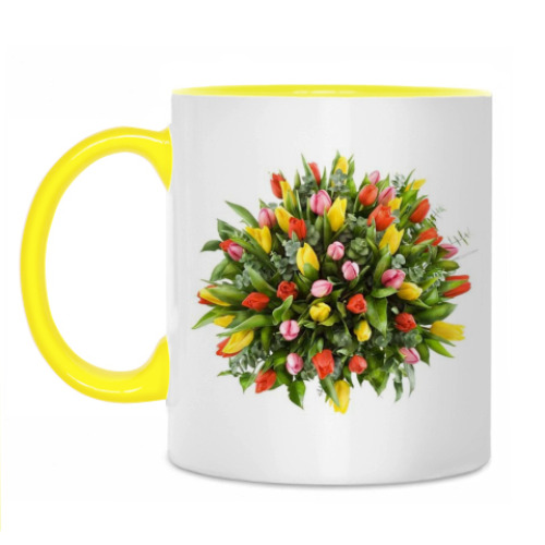 Кружка с принтом Цветы