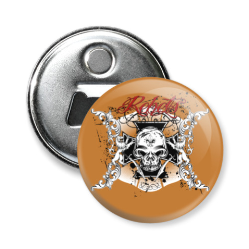 Магнит-открывашка с принтом Череп