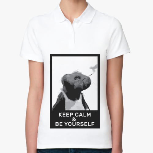 Женская рубашка поло смешная обезьяна (Keep Calm)