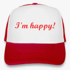 Кепка Trucker, красная &#039;I&#039;m happy!&#039;