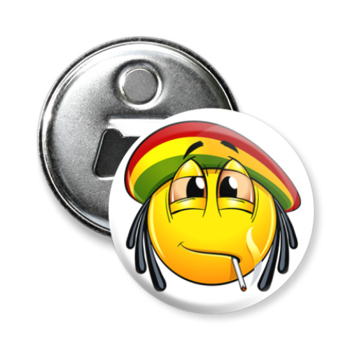 Магнит-открывашка с принтом  Смайлик