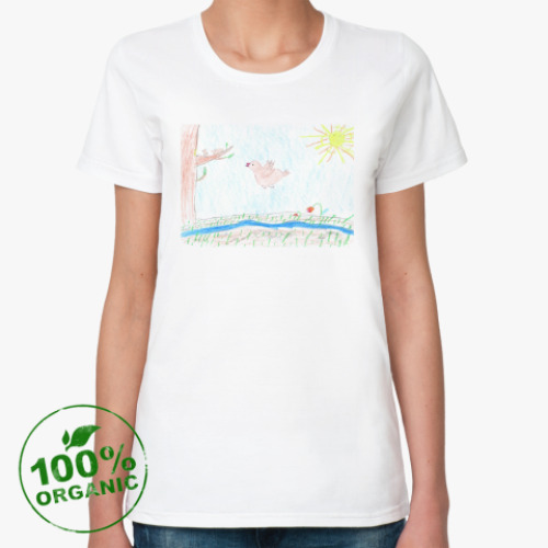 Женская футболка из органик-хлопка 'Птички прилетели!'