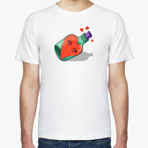 Футболка с принтом 'Валентинка в бутылке'