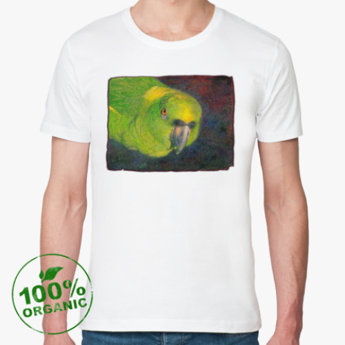 Футболка из органик-хлопка с принтом попугай