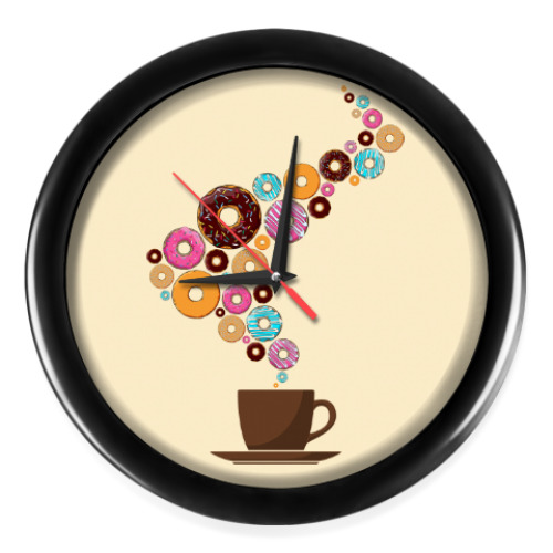 Настенные часы Кофе с пончиками