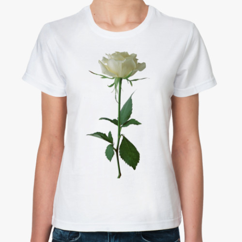Классическая футболка с принтом Роза