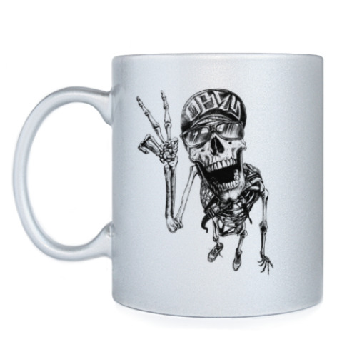 Кружка с принтом Thrash-скелет