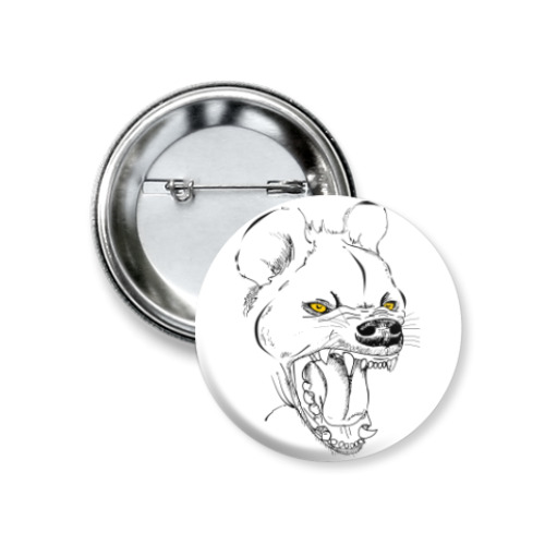 Значок 37мм хохочущая гиена