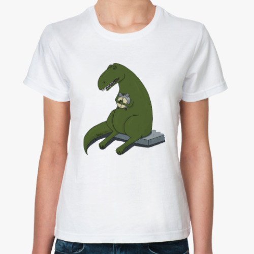 Классическая футболка  Тираннозавр-соня
