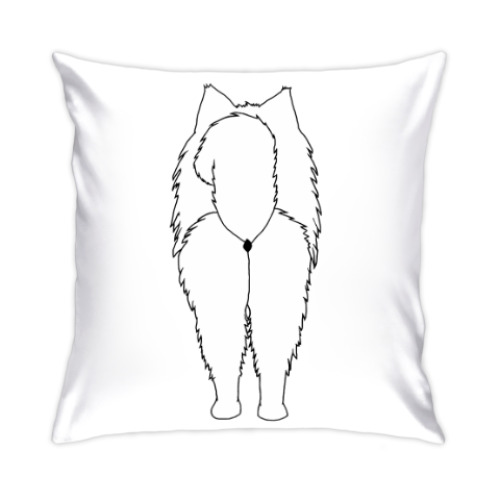 Подушка с принтом Две Стороны Самоеда