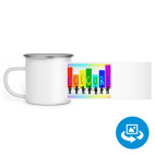 Кружка металлическая белая (круговая запечатка)