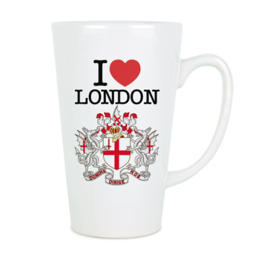 Чашка Латте с принтом I love LONDON
