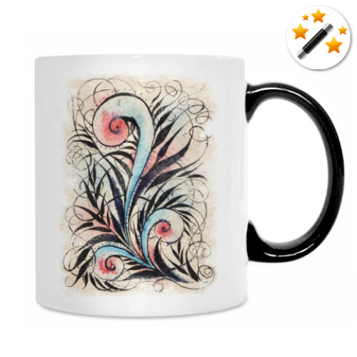 Кружка-хамелеон с принтом Папоротник