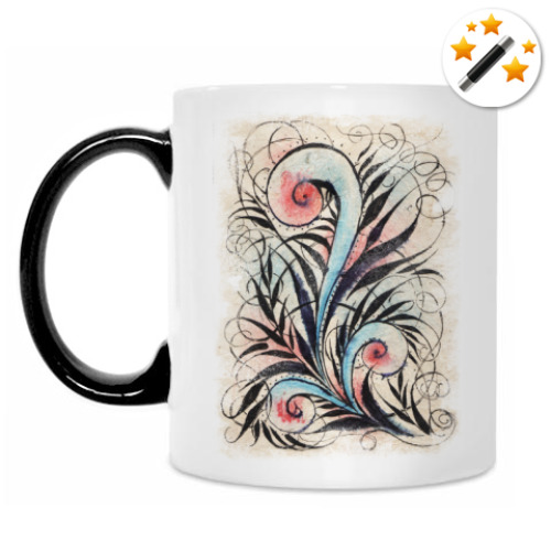 Кружка-хамелеон с принтом Папоротник